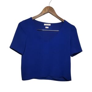 Babaton Royal Blue V-Neck Crop Top